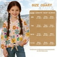 thumbnail image 7 of Xixirimido Hippie Flower Pink Printed Girls Long Sleeve Shirts Casual T-shirt Loose Fit Tunic Tops Crewneck Tie-hem Blouse Tees for Fall Winter, Size 7-8, 7 of 7