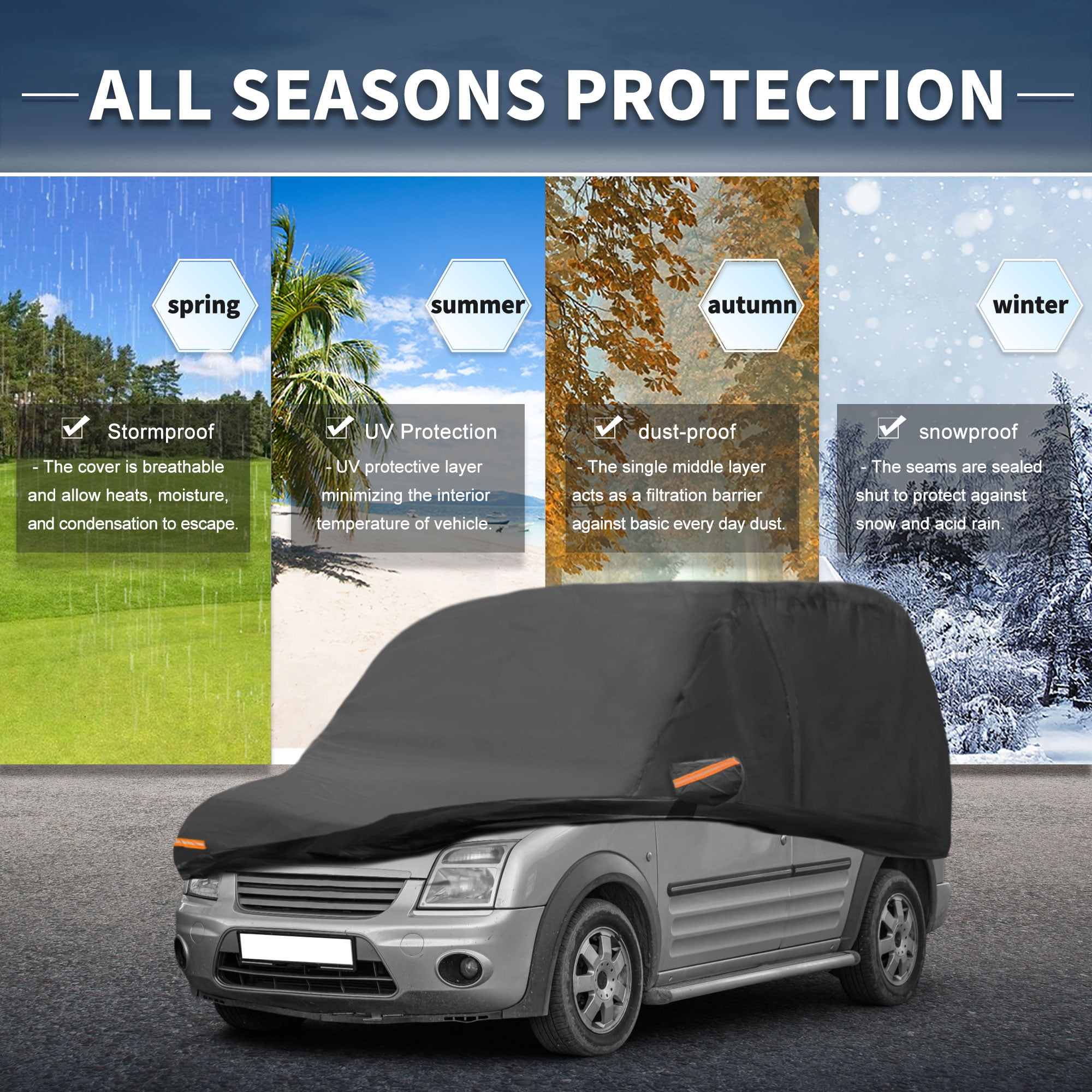 Unique Bargains 210D-PU Car Cover for Ford Transit Connect