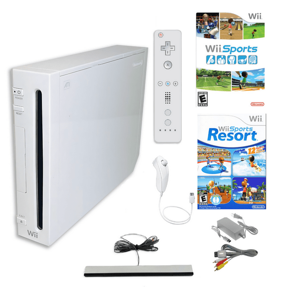 Restored Nintendo Wii Console Wii Game System White with Wii Sports & Sports Resort (Refurbished)