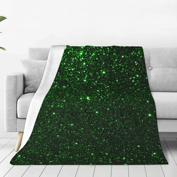 Balery Green Sparkling Manta de Felpa Suave y Acogedora – Cobija de Franela Aterciopelada para Cama, Lavable y Cálida para Sofá, Mascotas, Transpirable-60"x50"