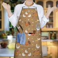 thumbnail image 6 of Brown Chicken Turkey Pattern Apron-Garden Aprons for Women with Pockets-Cotton Linen Waterproof Kitchen Cooking Gardening Aprons Adjustable for Kitchen,Cooking,BBQ and Salon 33x27 Inch, 6 of 7