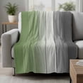 thumbnail image 2 of Sage Green Gray Ombre Blanket Soft Cozy Warm Throw Blanket for Couch, Plush Fuzzy Flannel Fleece Blankets for Sofa, Vintage Country Wooden Bed Blankets Lightweight Gifts for Women, 50"x60", 2 of 9
