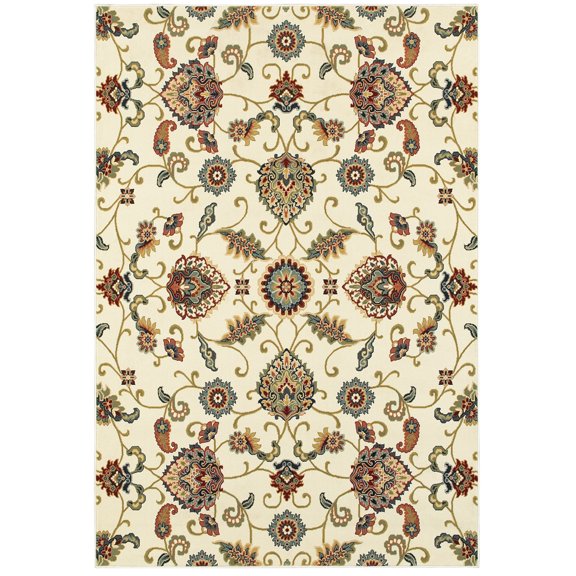 Oriental Weavers Kashan Area Rug - 9946W - 2'3" x 7'6" - in Ivory/ Multi - Vintage Inspired, Stain Resistant, Family and Pet Friendly , Entryway, Hallway Runner Rug