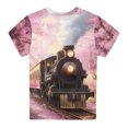 thumbnail image 4 of Kiijoy Boys T-Shirt Train Print Graphic Tee Casual Short Sleeve Tshirt, Pink, Sizes 2-15, 4 of 4
