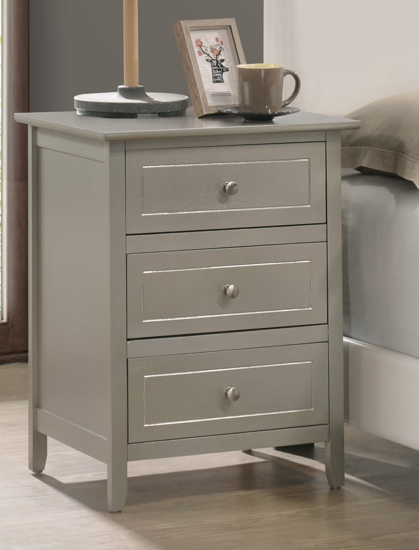 Glory Furniture Daniel Nightstand in Champagne Color