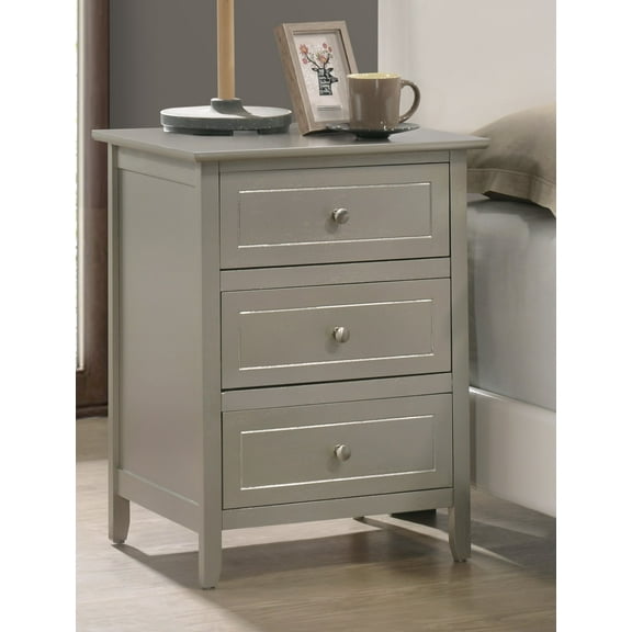 Nightstand for Bedroom Sleek Contemporary Nightstand In Silver Champagne,Wooden Nightstand
