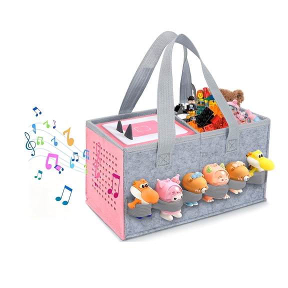 Carrying Case for Toniebox Starter Set and Figurines, Portable Travel Felt Cloth Musical Toy Folding Bag with Handle for Toniebox 2 and Accessories