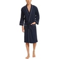 thumbnail image 2 of Albornoz ligero Albornoz Algodón Kimono Waffle Bata Amantes, Azul marino, 2 of 6