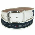 thumbnail image 2 of Tommy Hilfiger Men's 11TL02X032 Anchor Logo Ribbon Inlay Leather Belt Black 30, 2 of 4