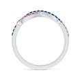 thumbnail image 2 of ANGARA Natural Encrusted Pink and Blue Sapphire Infinity Knot Ring in 14K White Gold for Women (Size-1.3mm) | September Birthstone, Anniversary, Jewelry Gift for Women | Natural Blue Sapphire Ring, 2 of 7