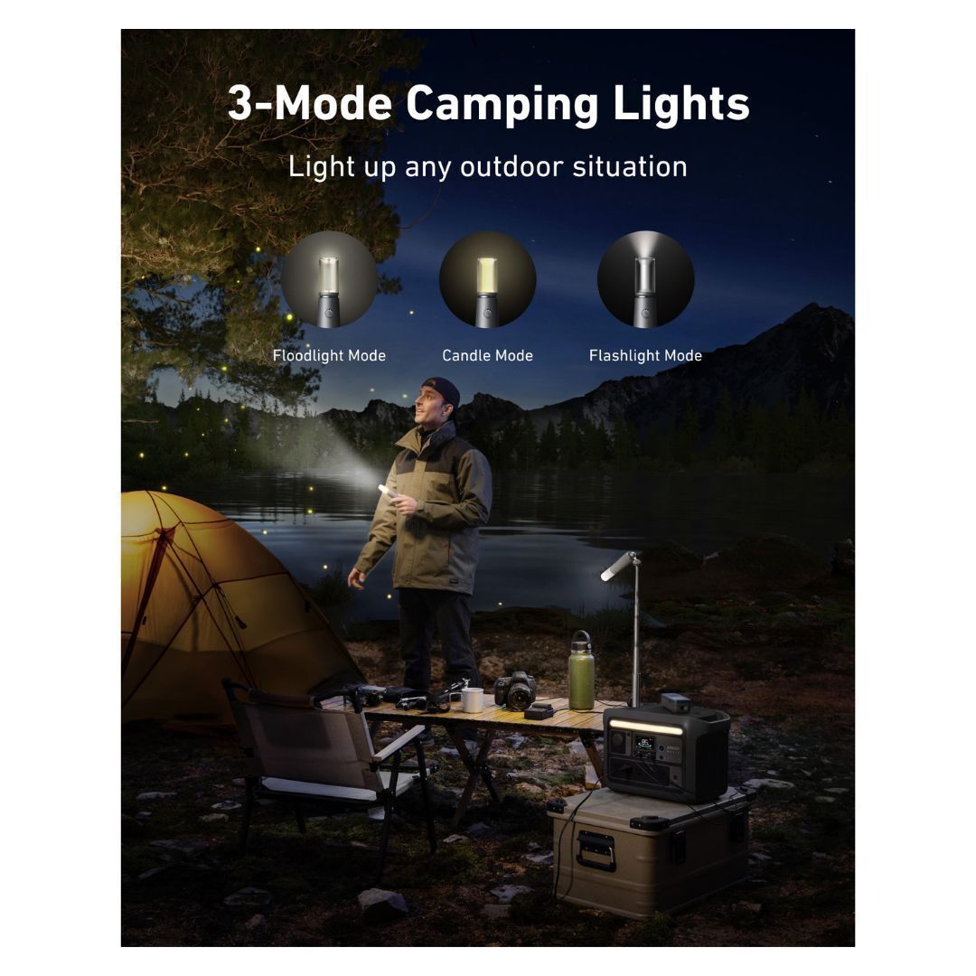 Anker SOLIX C800X 768Wh Solar Generator Plus 200W Solar Panel with Built-In Storage, HyperFlash Recharging, and 3-Mode Campus Lights