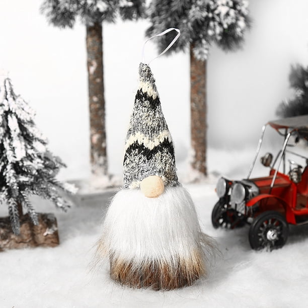 Cotton Gnome Christmas Ornament with Light Up Rudolph Nose for Holiday Tree and Home Decor