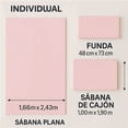 thumbnail image 3 of Juego de Sábanas Tacto Algodón Individual 3 Piezas Ultra Suaves y Frescas Color Rosa pastel Kyuden Home, 3 of 5