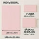 thumbnail image 3 of Juego de Sábanas Tacto Algodón Individual 3 Piezas Ultra Suaves y Frescas Color Rosa pastel Kyuden Home, 3 of 5