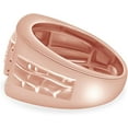 thumbnail image 2 of beryl_creation 925 Sterling Silver 1.30 Ct Round Cut White Diamond Wedding Engagement Cluster Pinky Ring 14K Rose Gold Plated For Men's -6.5, 2 of 3