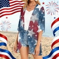 thumbnail image 5 of JULMCOMO 4th of July Lightweight Cardigans for Women Stars Stripes Half Sleeve Independence Day Kimono Cover Ups Summer Tops Royal Blue 2XL, 5 of 6