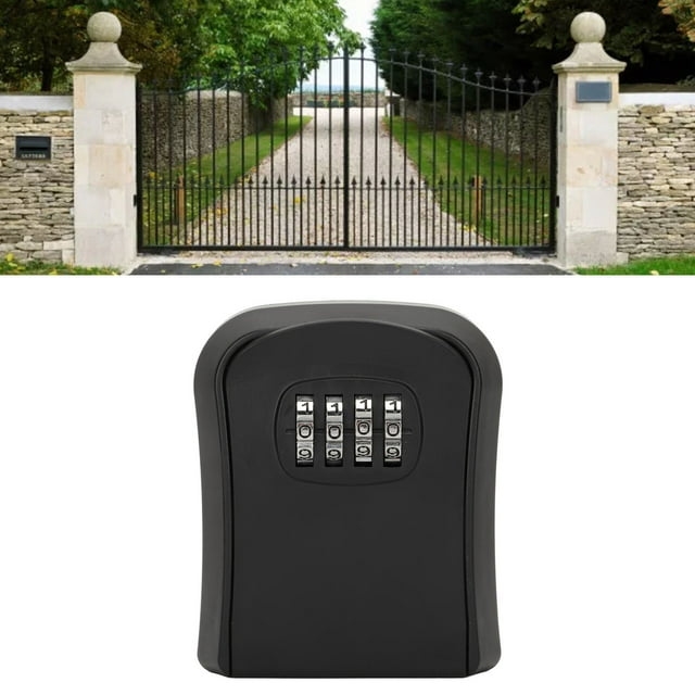 Key Lock Box, Wall Mount Waterproof 4 Digit Combination Lockbox Key Storage Lock Box With 5 Keys Key Safe Security Key Drop Box For Indoor, Outdoor, Garage, Garden, Store