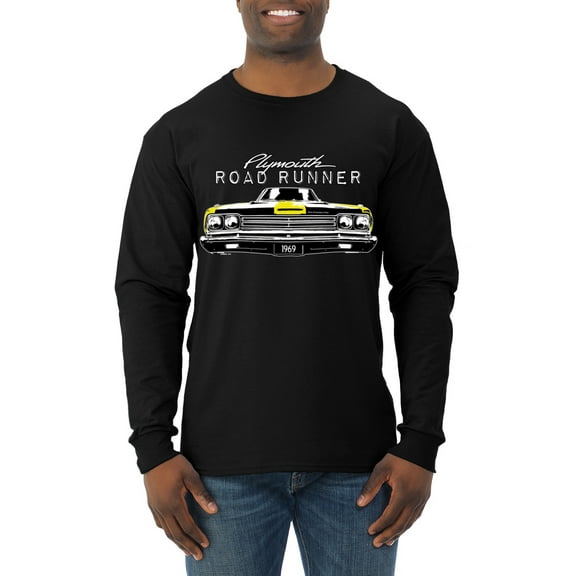 1969 Plymouth Road Runner Hot Rod Racing | Mens Cars and Trucks Long Sleeve T-Shirt, Black, Small