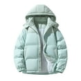 thumbnail image 2 of DUMUIELD Winter Coats for Men Heavyweight Water Resistant Warm Thicken Puffy Hooded Jacket Quilted Insulated Parka Outerwear Light Blue,M, 2 of 4