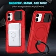 thumbnail image 5 of Allytech Magnetic Case for iPhone 12 Pro / 12 6.1" with Lens Slide Cover, [Non-Slip] [Military Grade Protection] Slim Shockproof Ring Stand Case Support Wireless Charging, Red, 5 of 10