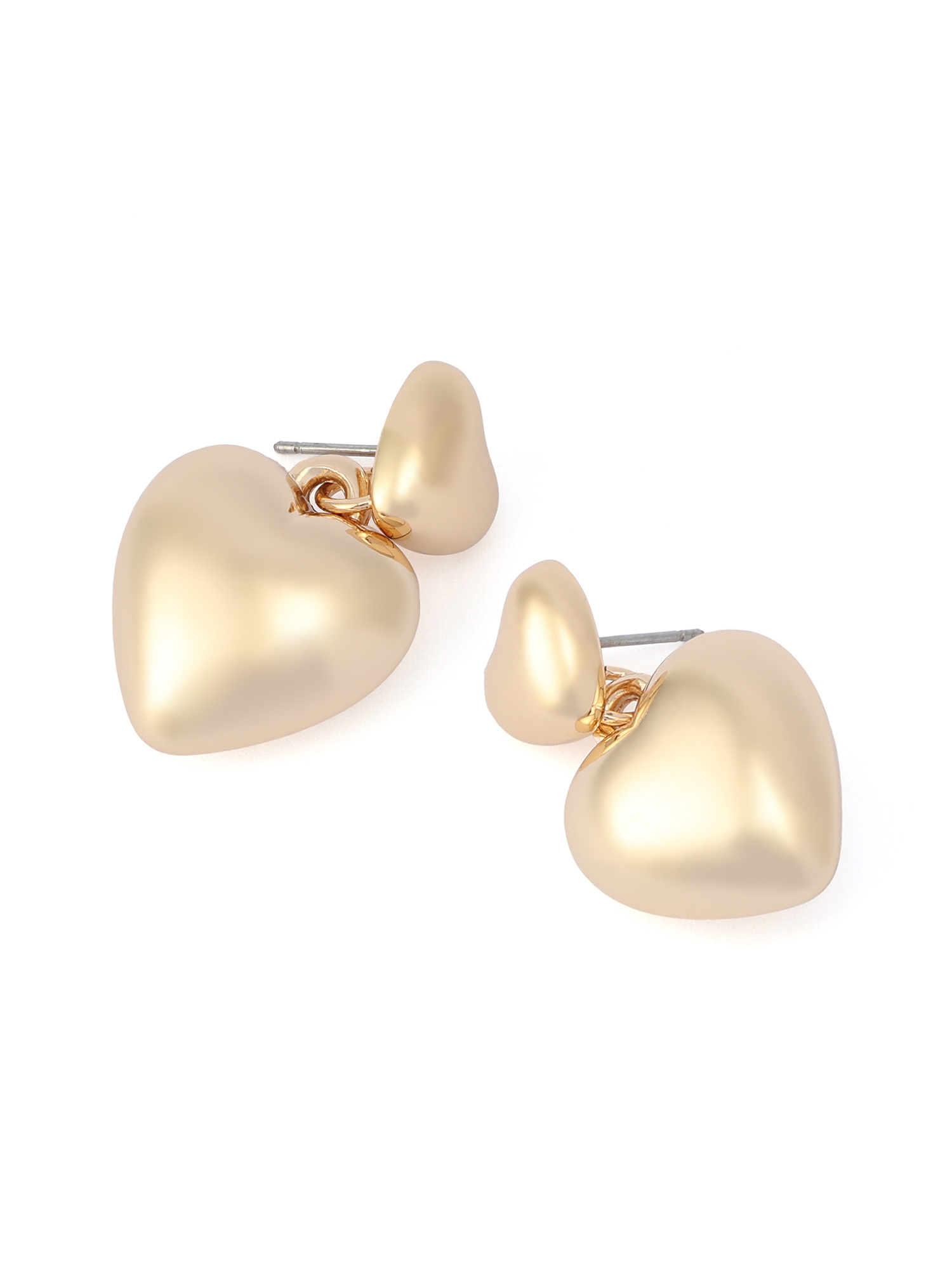 Madden NYC Women's Fashion Gold-Tone Puffy Heart Drop Earrings