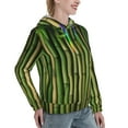 thumbnail image 6 of Daiia Green Bamboo Fence1 Pattern Women's Fashion Hoodies & Sweatshirts with Kangaroo Pocket Hooded Sweatshirt with Eye-catching Drawstrings-Small, 6 of 7