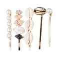 thumbnail image 1 of MasteelfCA 5 Pcs Sweet Shell Shape Hairpin Pearl Bobby Pin Ocean Style Barrettes, 1 of 7