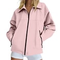 thumbnail image 2 of Women's Oversized Rain Jackets Waterproof Trendy Waterproof Flared Pocket Zipper Jacket Outdoor Hiking Sport Long Sleeve Running Top, 2 of 7