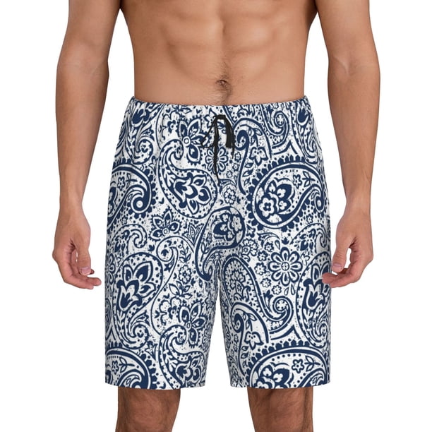 Fotbe Paisley4 Pantalones Cortos de Pijama para Hombre, Ropa de Dormir, Pantalones de Pijama Cortos para Hombre-Medium