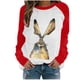 thumbnail image 1 of Moda mujer primavera otoño Color a juego impreso manga larga cuello redondo Casual camisetas Pompotops  gfhjh18564, 1 of 5
