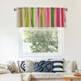 thumbnail image 4 of Valances for Windows Kitchen Curtains Small Treatments Valance, Pink And Green Stripes (2) 52x12 inch, 4 of 5