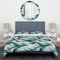 thumbnail image 3 of Designart "Seaside Emerald Geometry" Green Geometric Bedding Covert Set - Modern & Contemporary Bed Set With 1 Sham, 3 of 5