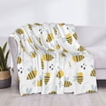 thumbnail image 3 of Gaeub Bee Printed Flannel Throw Blanket,Plush Throw,Fuzzy Bed Blanket for Bedding Sofa and Travel,Decorative Blanket-80"x60", 3 of 6