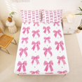 thumbnail image 5 of Manfei Pink Coquette Bow Queen Sheet Sets For Girls,Dreamy Princess Style Bowknot Bed Set For Kids,4pcs, 5 of 6