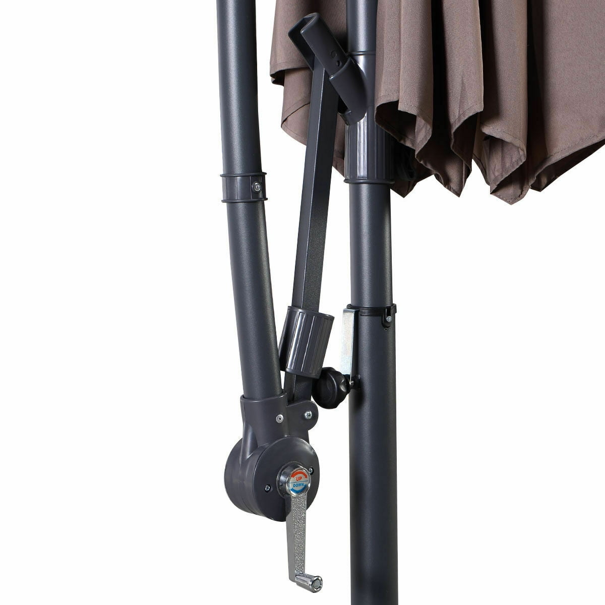 Gymax 10' Hanging Umbrella Outdoor Patio Market Banana Umbrella Offset Tan