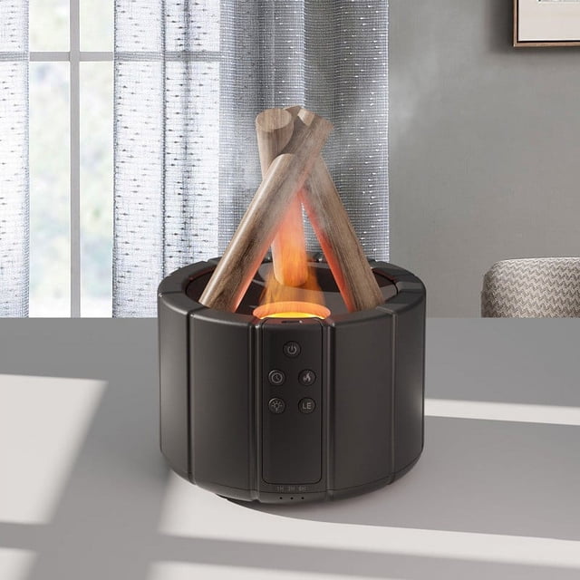 Xihbxyly Humidificador de Llama, Difusor de Aromaterapia con Efecto de Fuego Realista, Nebulizador con Control Remoto Inalámbrico, Iluminación Multicolor, Relajante para La Oficina En Casa, Potenciad