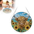 thumbnail image 2 of Acrylic Puzzle Suncatcher Window Hanging, 7.5" Stained Glass Style DIY Puzzle Sun Catcher Decor Panel, Aesthetic Home Ornament Birthday Gift for Women Mom (Sunflowers & Highland Cow), 2 of 9