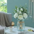thumbnail image 4 of TETOU 14.5*11" Fake Flowers with Vase, Artificial Silk Roses in Vase, Fake Plant Eucalyptus Flower for Home Office Farmhouse Bathroom Dining Table Centerpiece Coffee Table Decor - White, 4 of 10