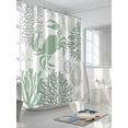 thumbnail image 3 of Summer Shower Curtain, Sage Green Crab Coral Seashell Nautical Coastal Ocean Waterproof Shower Curtain Set with 12 Hooks Lightweight Washable Fabric Shower Curtains for Bathroom 60x72 Inches, 3 of 6