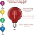 Meconard 25 Pack G40 Colored LED String Light Bulbs, E12/C7 Candelabra