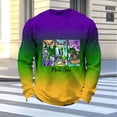 thumbnail image 3 of Ceisia Men's Mardi Gras Gradient Waffle-Knit Sweatshirt | Relaxed Spring/Summer Casual Top Gift, 3 of 5