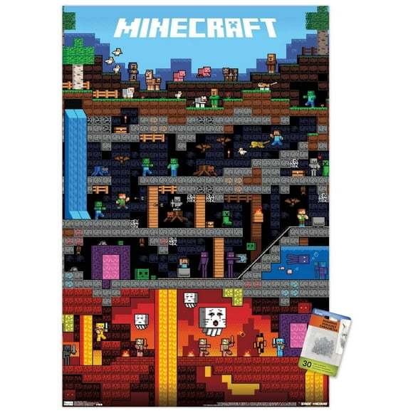 Minecraft - Worldly Wall Poster, 22.375" x 34"