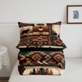 thumbnail image 5 of meiyoeat Howling Wolf Full Size Comforter Sets,Vintage Aztec Geometric Pattern Bedding Comforter Set For Boys,Black Reversible,3 Pieces,1 Comforter and 2 Pillowcases, 5 of 7