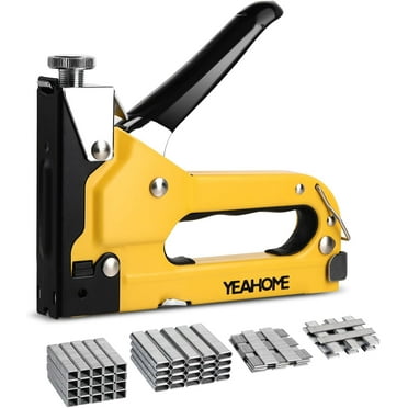 Staple Gun Heavy Duty, YEAHOME 4-in-1 Stapler Gun with 4000 Staples, Manual Brad Nailer Power Adjustment Stapler Gun for Wood, Crafts, Carpentry, Decoration DIY