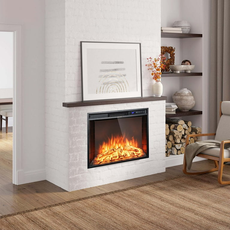 Costway 26 Inch Recessed Electric Fireplace heater W/ Remote Control  750W/1500W - Walmart.com