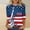 Dark Blue, variant on Womens Shirts Summer 250Th Anniversary 3/4 Sleeve Usa for Women Patriotic Flag Tops 17762026 T 250 Anniversary Usa Shirt Women Red 3XL