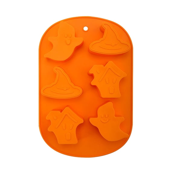 Halloween Silicone Baking Molds, 10-Cavity Non-Stick Halloween Candy Molds for Chocolate Cupcakes Soap, BPA-Free Heat-Resistant Bakeware Set