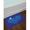 thumbnail image 2 of Polar Bear Bath Mat, Polar Bear Standing on an Icea Floe Designed as Abstract Heart Print, Plush Bathroom Decor Mat with Non Slip Backing, 29.5" X 17.5", Indigo Teal and White, by Ambesonne, 2 of 2