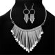 thumbnail image 3 of Llamativo babero collar con flecos de metal dorado gota gargantilla collar aretes conjunto kaili Sencillez, 3 of 5