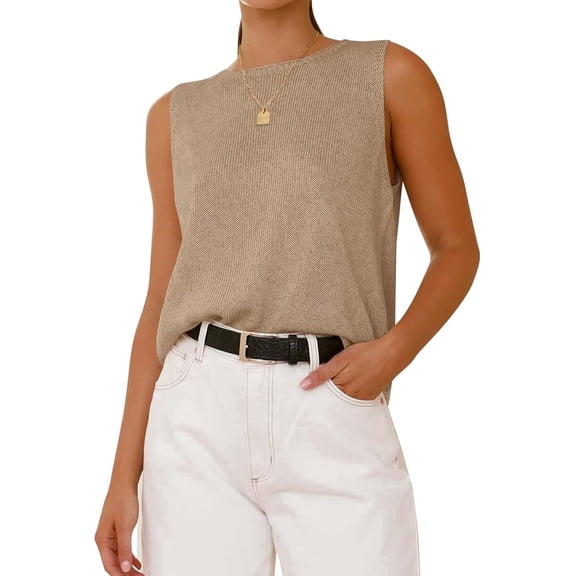 SOMER Women's Sleeveless Sweater Vest Ribbed Knit Lightweight Pullover Casual Loose Fit Tank Tops 2026 Summer